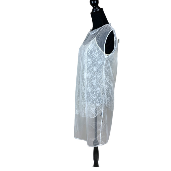 SATINE Label Italian Silk Sheer Mesh Slip Coverup - Picture 4 of 7